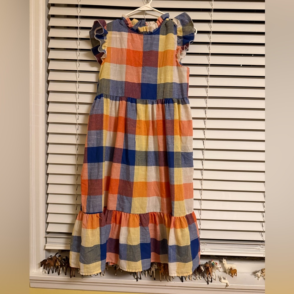 Colorful Plaid Kids Dress